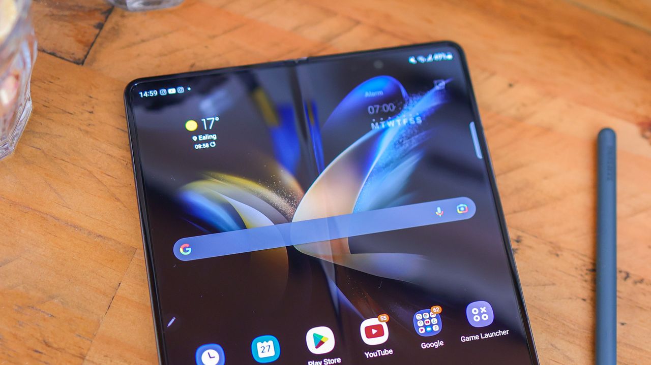 A photo of the Samsung Galaxy Z Fold 4 foldable Android phone