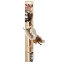 Ethical Pet Squeakeeez Plush Mouse Teaser Wand Cat Toy with Catnip, Assorted