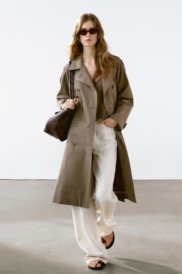 Massimo Tutti Classic Water-repellant Trench Coat