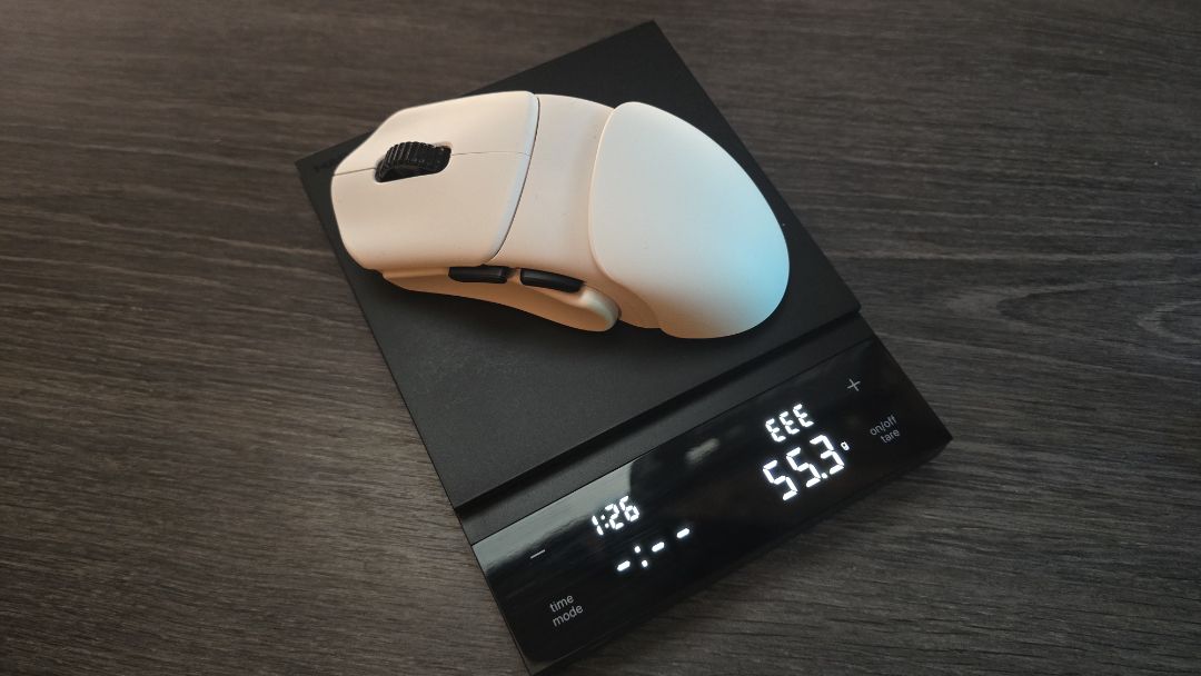 Orbital Pathfinder gaming mouse with various attachments.