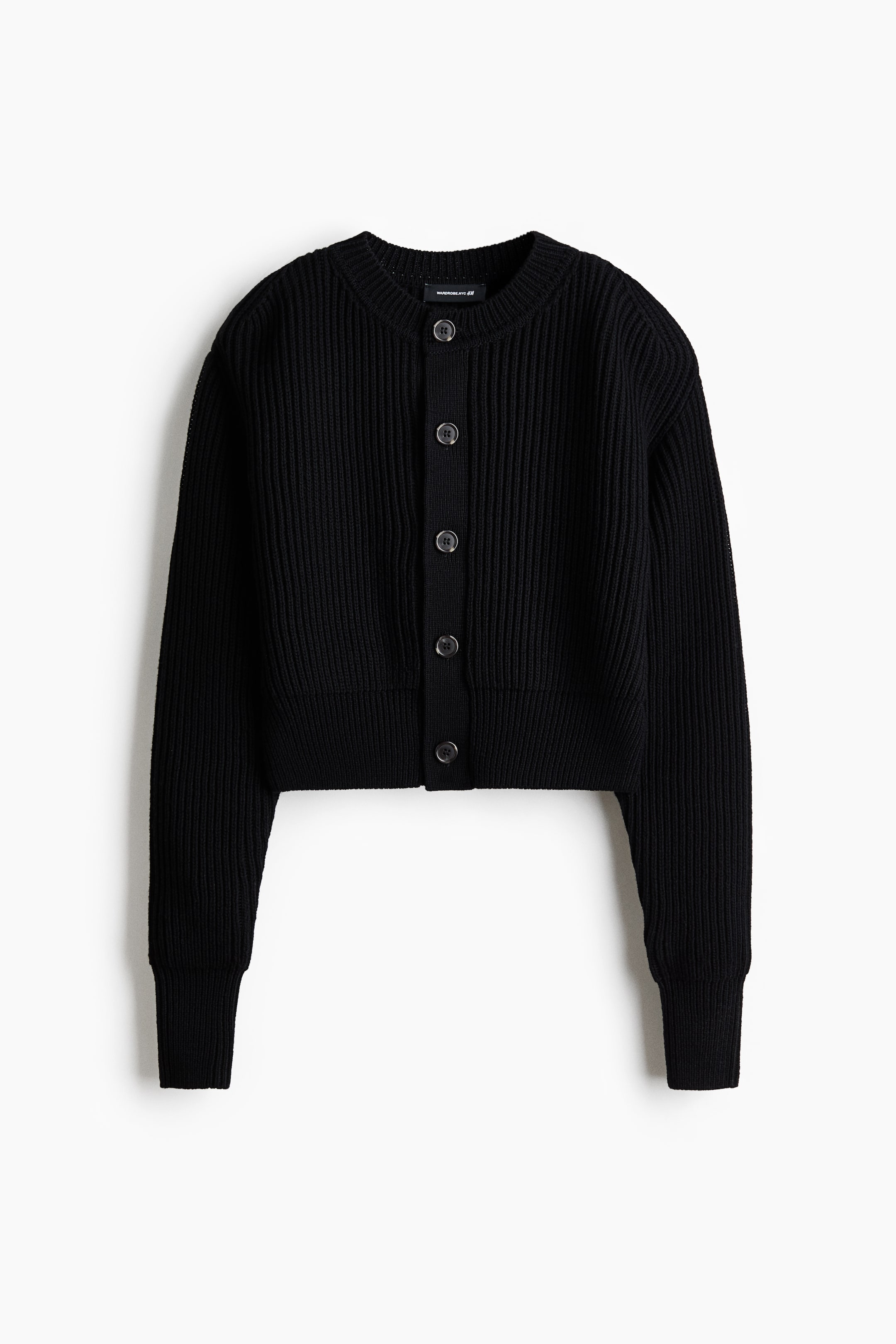 Shoulder-Pad Wool Cardigan