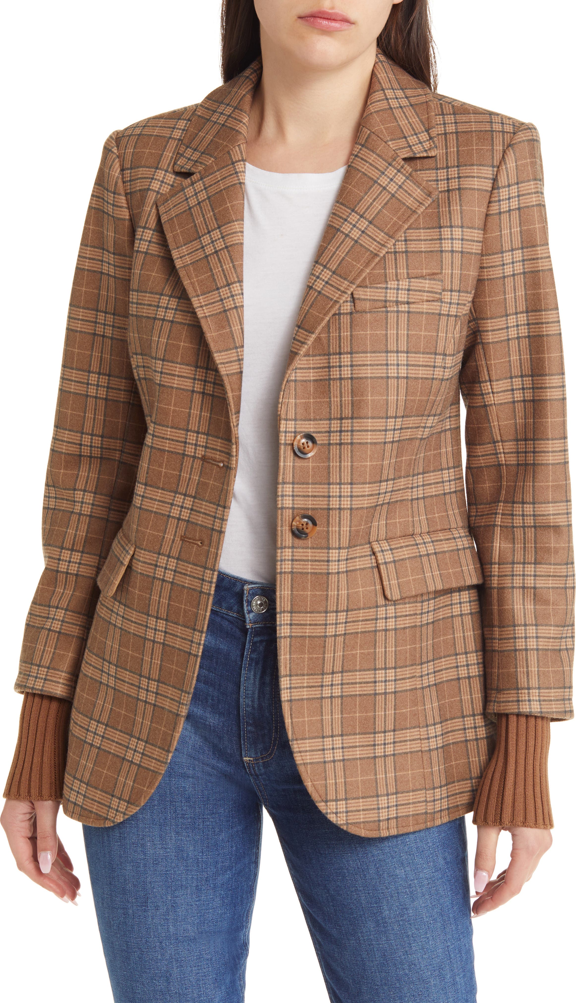 The City Plaid Layered Blazer