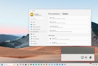 Taskbar System Tray custom settings