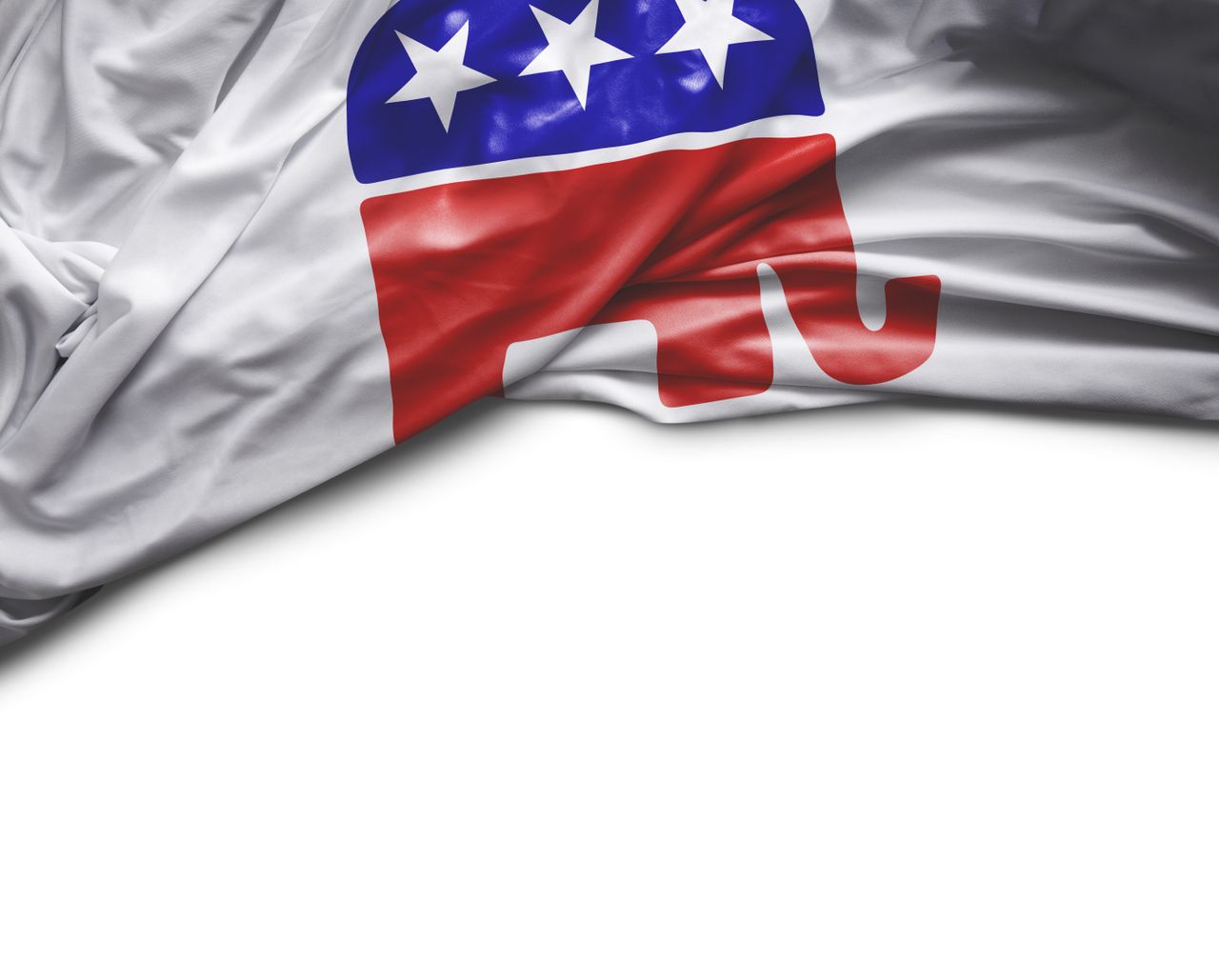 The GOP elephant on a flag