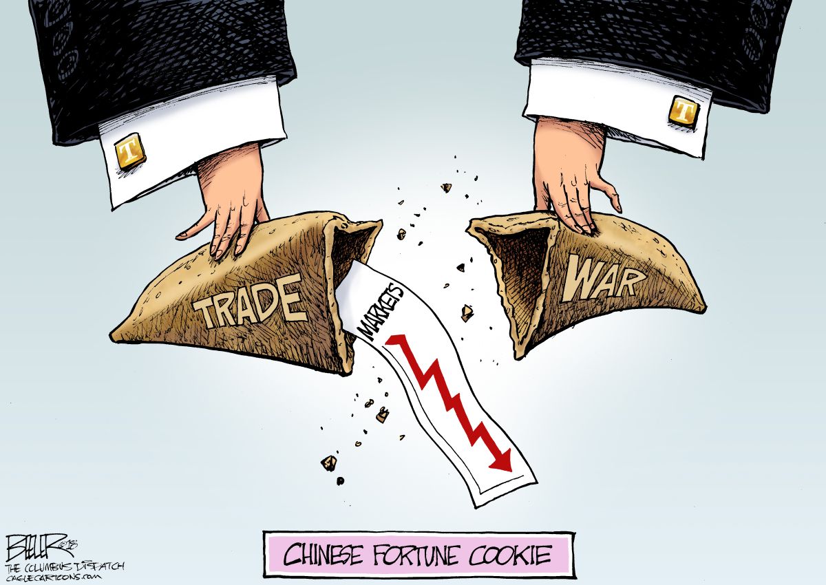 Political cartoon U.S. Trump China trade war fortune cookie | The Week
