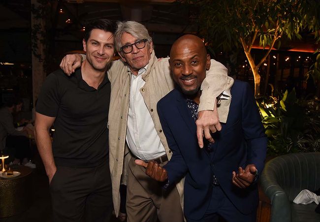 At the series finale for ABC&rsquo;s A Million Little Things at the Pacific Design Center in Los Angeles (l. to r.): David Giuntoli, Eric Roberts and Romany Malco.