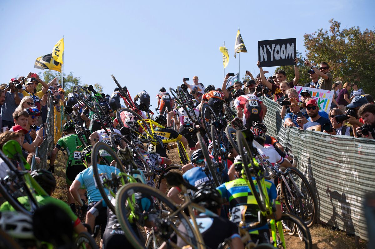 No chance of running up the hill unless you're in the front wheels