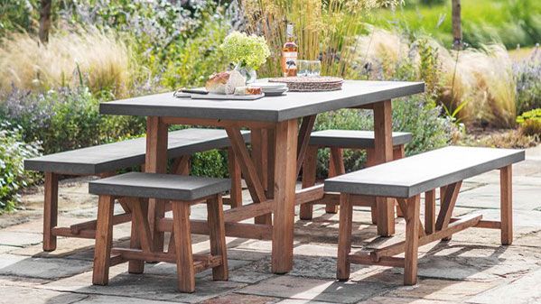 The Best Garden Dining Sets Create A, Wooden Bench Dining Table Outdoor Set