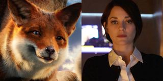 Poly, a fox, left, is voiced by Marion Contillard, right, in Dolittle