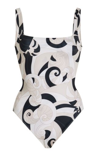 Ballet Square Neck One-Piece Swimsuit