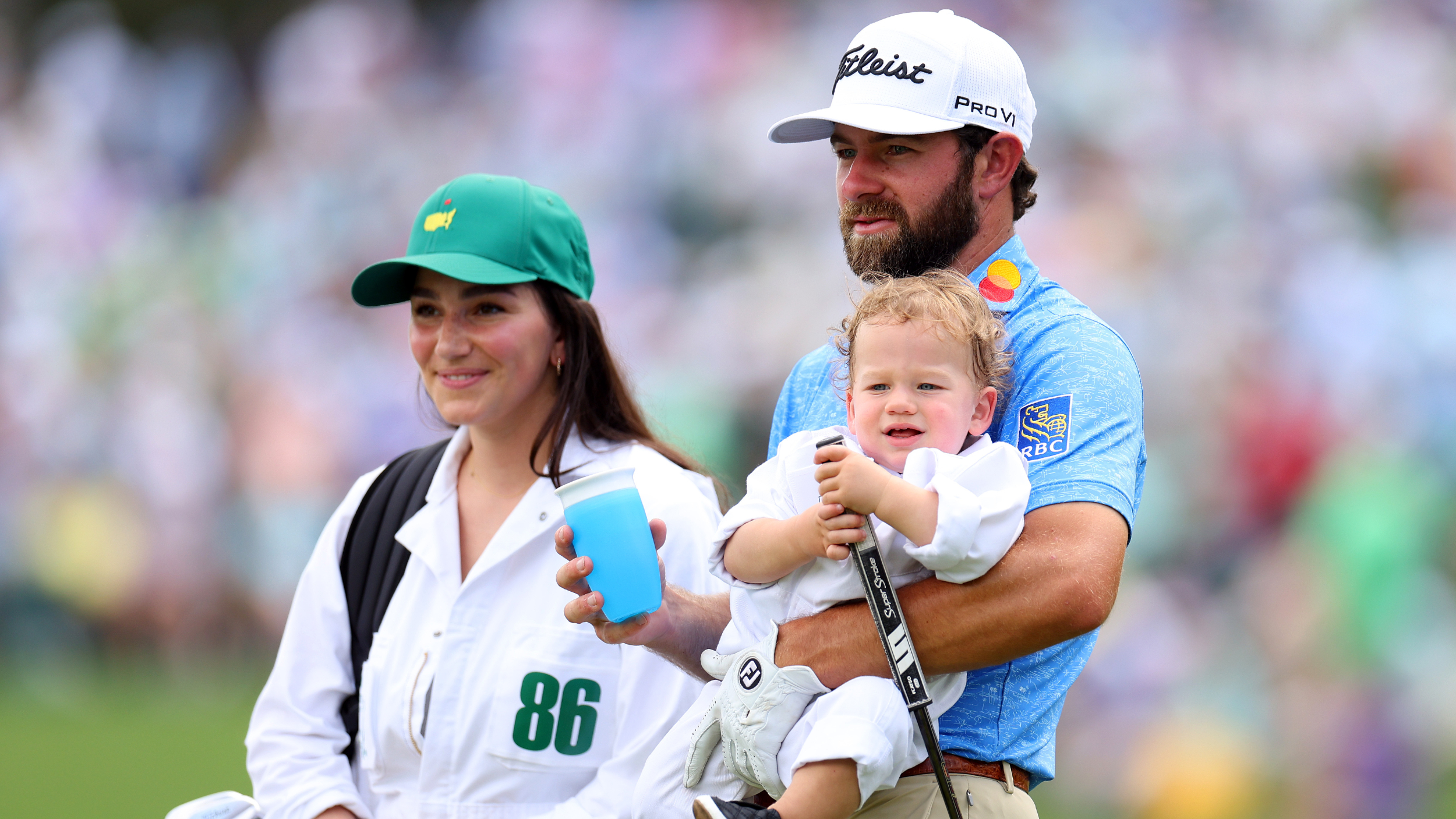 Kelsey Dalition and Cameron Young at The Masters Par-3 Contest 