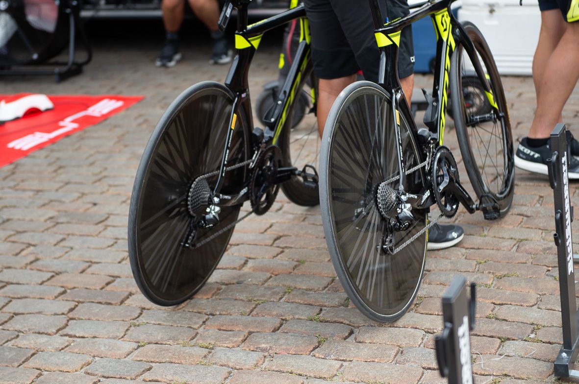 Mitchelton-Scott are the only team at the race to use Pirelli tyres