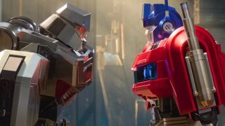 Megatron and Optimus Prime face off in Transformers One.