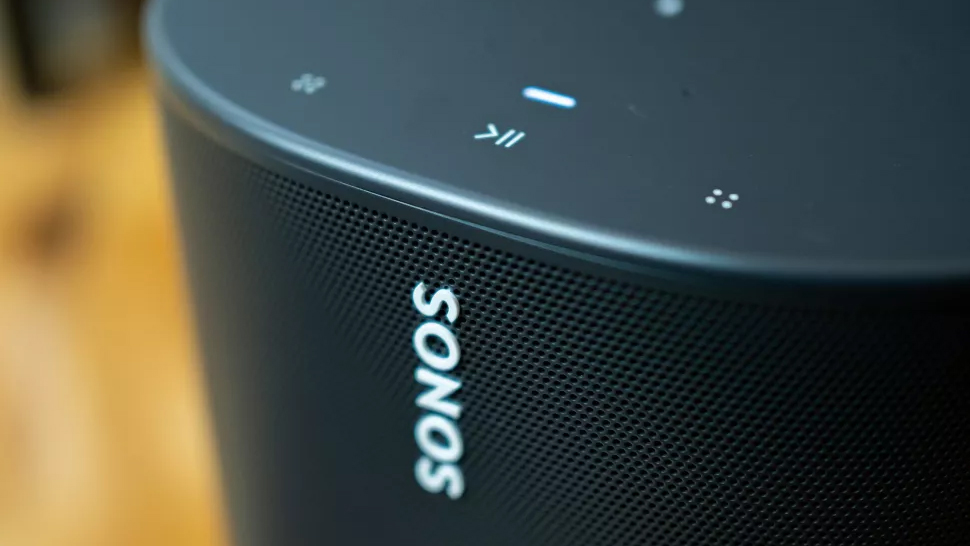 Close-up view of the front of Sonos Move.