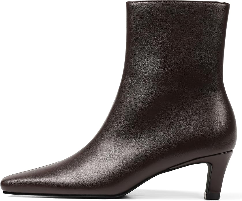 Mattiventon, Mattiventon Kitten Heel Boots for Women Square Toe Low Heel Fall Boots Mid Calf Comfortable Dressy Ankle Bootice With Side Zip