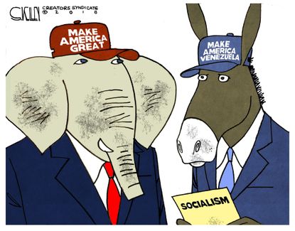 Political cartoon U.S. GOP MAGA Democrats socialism Venezuela