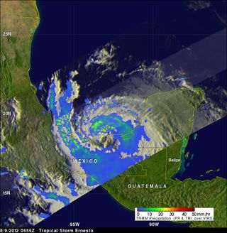 Ernesto Rainfall Satellite Image