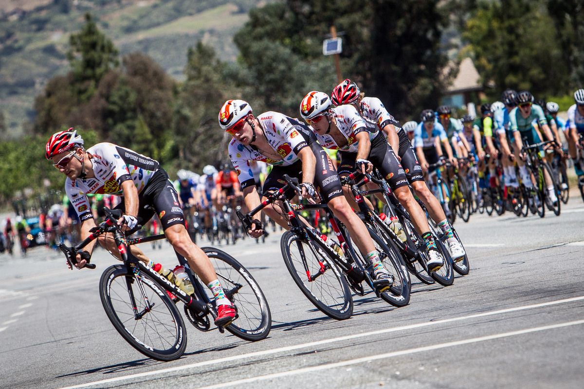 Jelly Belly gets on the front to bring back the break