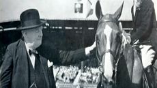 Winston Churchill pictured with horse at Royal International Horse Show