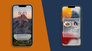 iPhone N14 und iPhone 13 Pro -Sperrenbildschirme