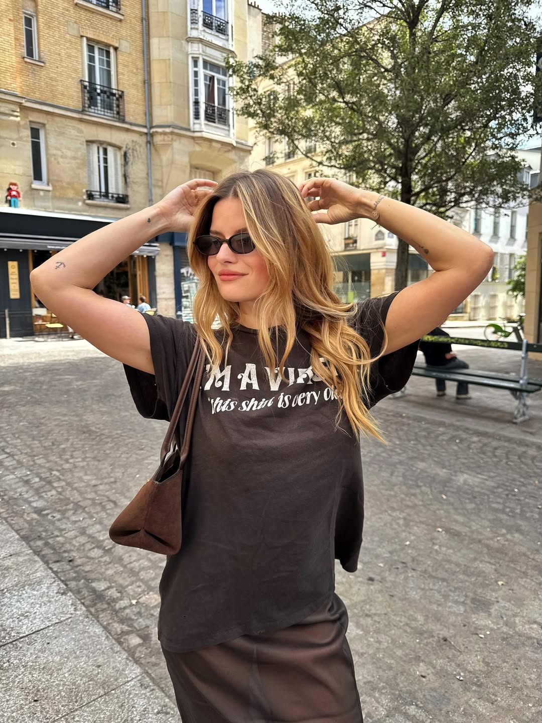 Sabina Socol wearing nineties blonde hair trend
