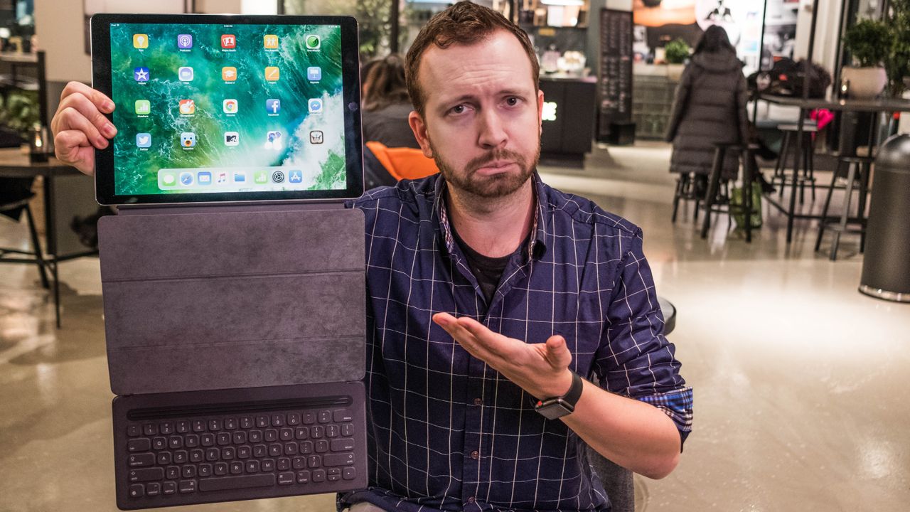 Apple's Smart Keyboard Case is recommended, but it's a little more cumbersome to unfold compared to the the 10.5-inch version.