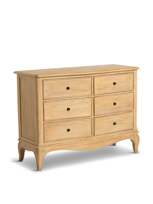 Cecile Light Wooden French Style 6 Drawer Chest
