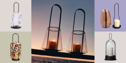 a series of pictures of candle lanterns