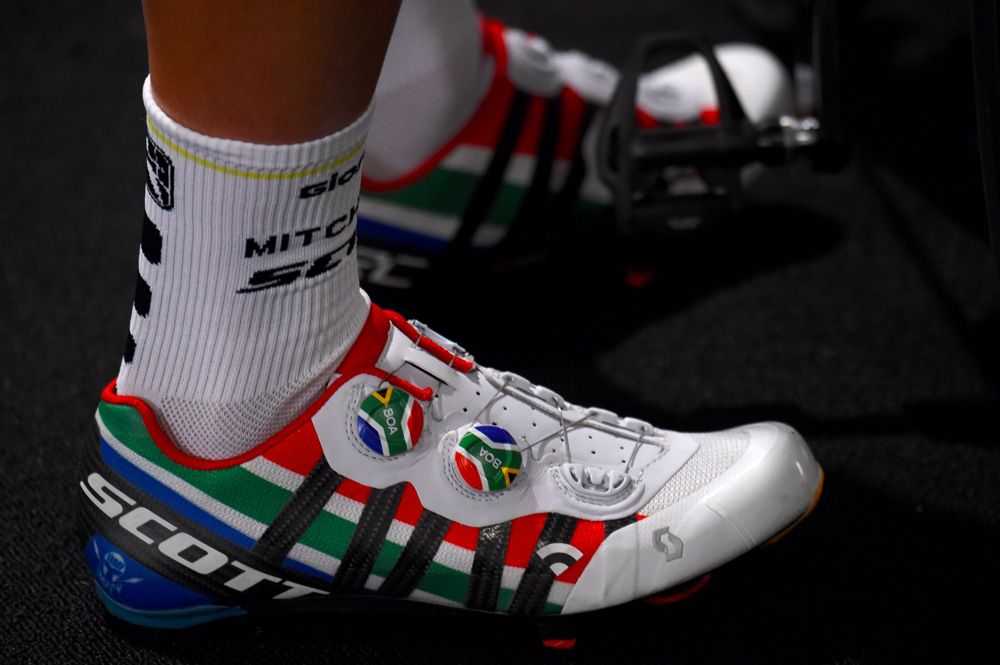 Daryl Impey has some special South African champion's Scott shoes
