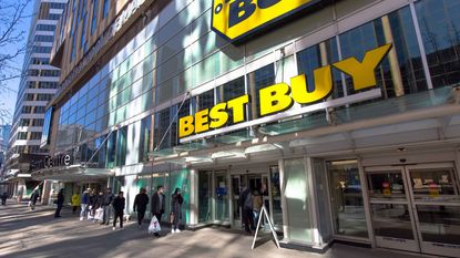 Best Buy store in a city area