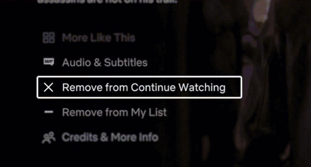 Netflix Remove From Continue Watching