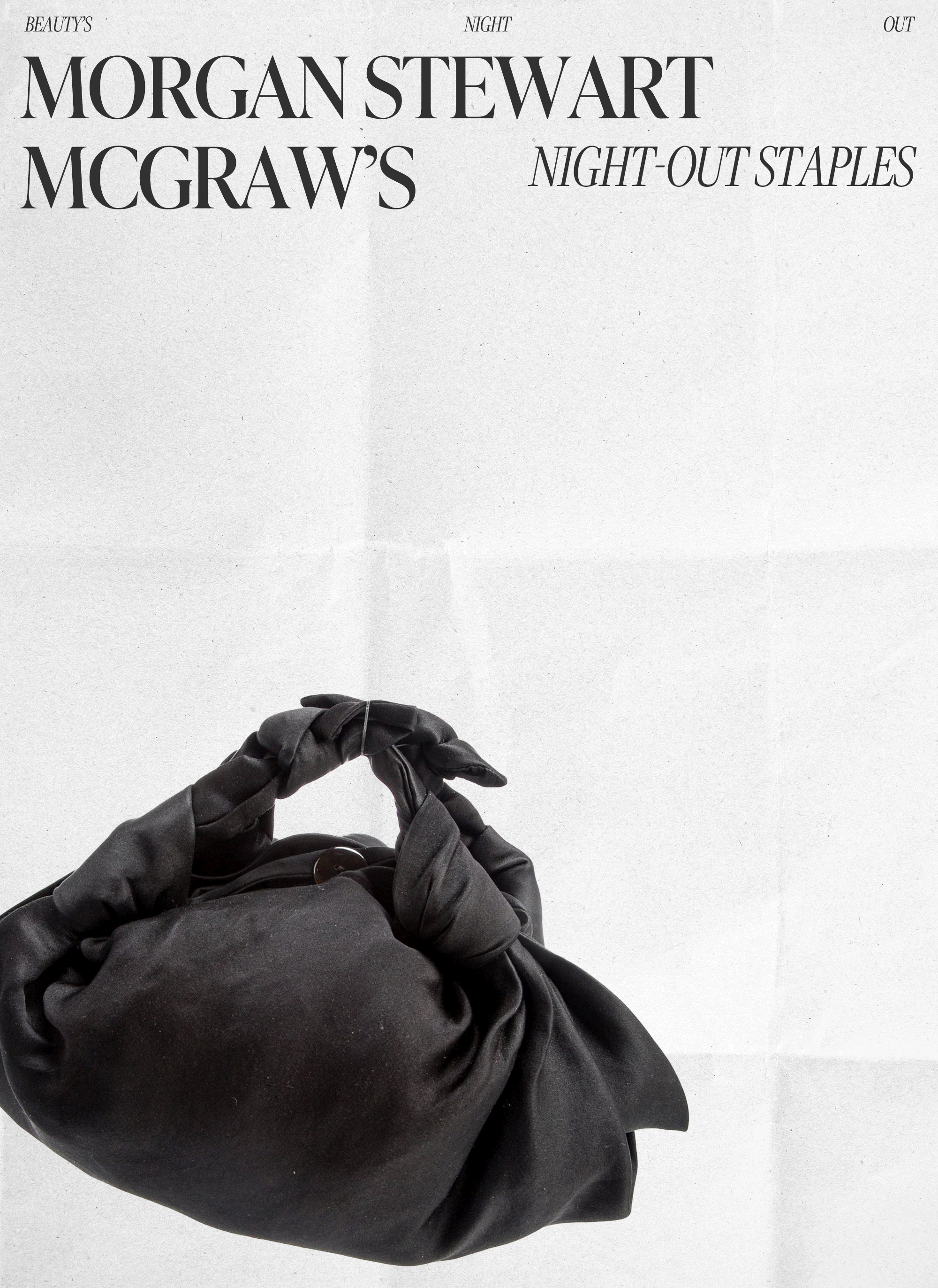 Photo collage of Morgan Stewart McGraw's going-out beauty staples