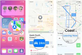 Change departure and arrival time in Maps on iOS 15 by showing: Launch Maps, find destination, tap Directions, tap Leaving Now