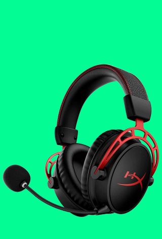 gaming headsets on colour backgrounds