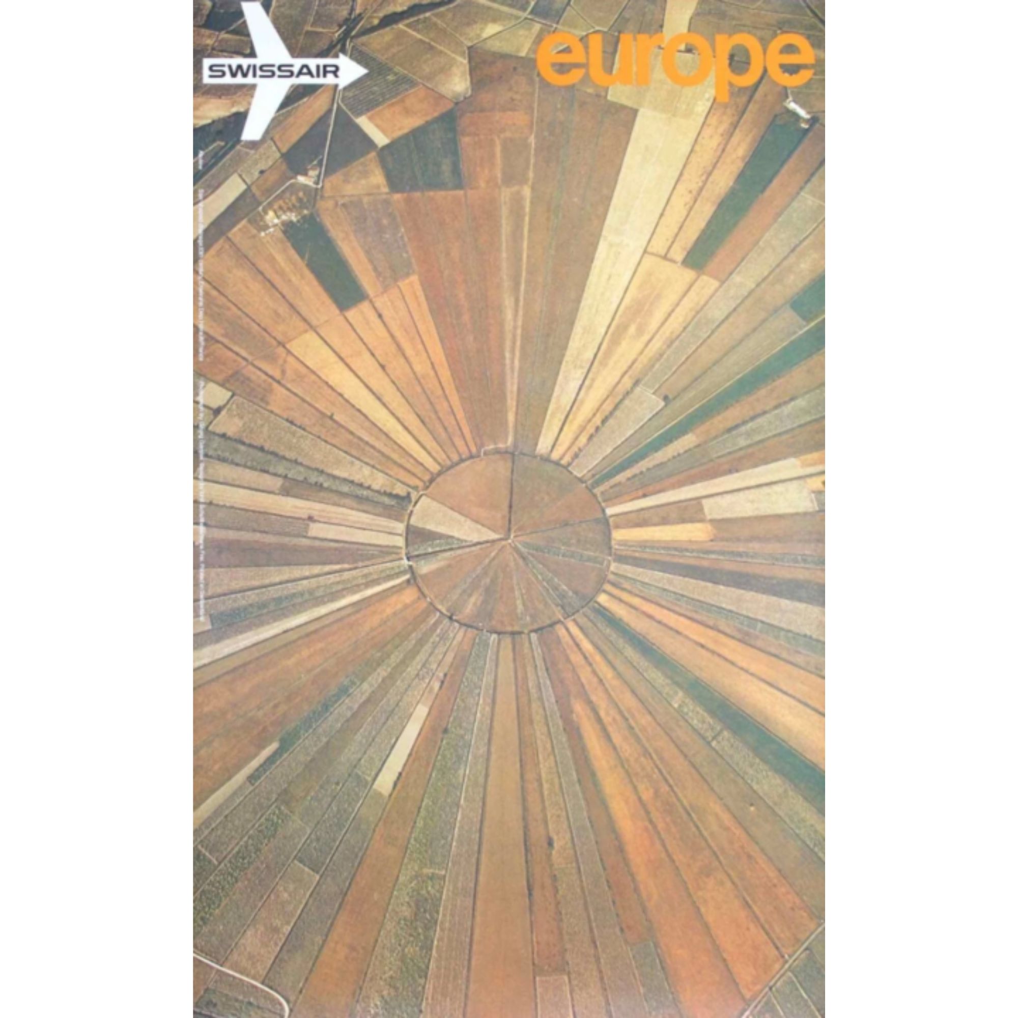 SWISSAIR AIRVIEW EUROPE Vintage 1971 poster