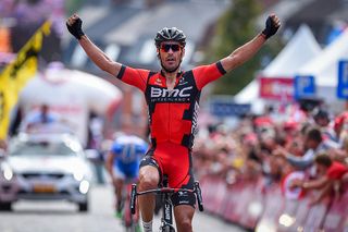 Manuel Quinziato (BMC) victory salute during final stage at the Eneco Tour