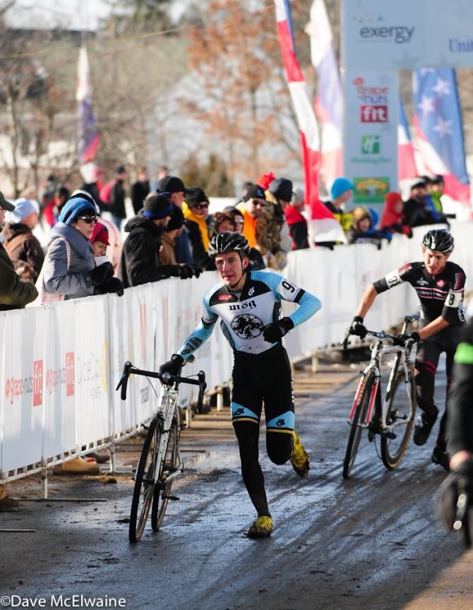 Many riders appeared to be either injured or have mechanical problems after crashing on the ice at the start