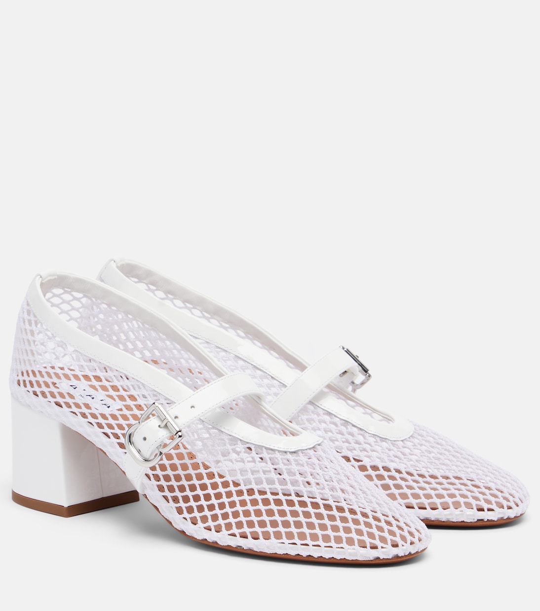 Babies Mesh Mary Jane Pumps in White - Alaia
