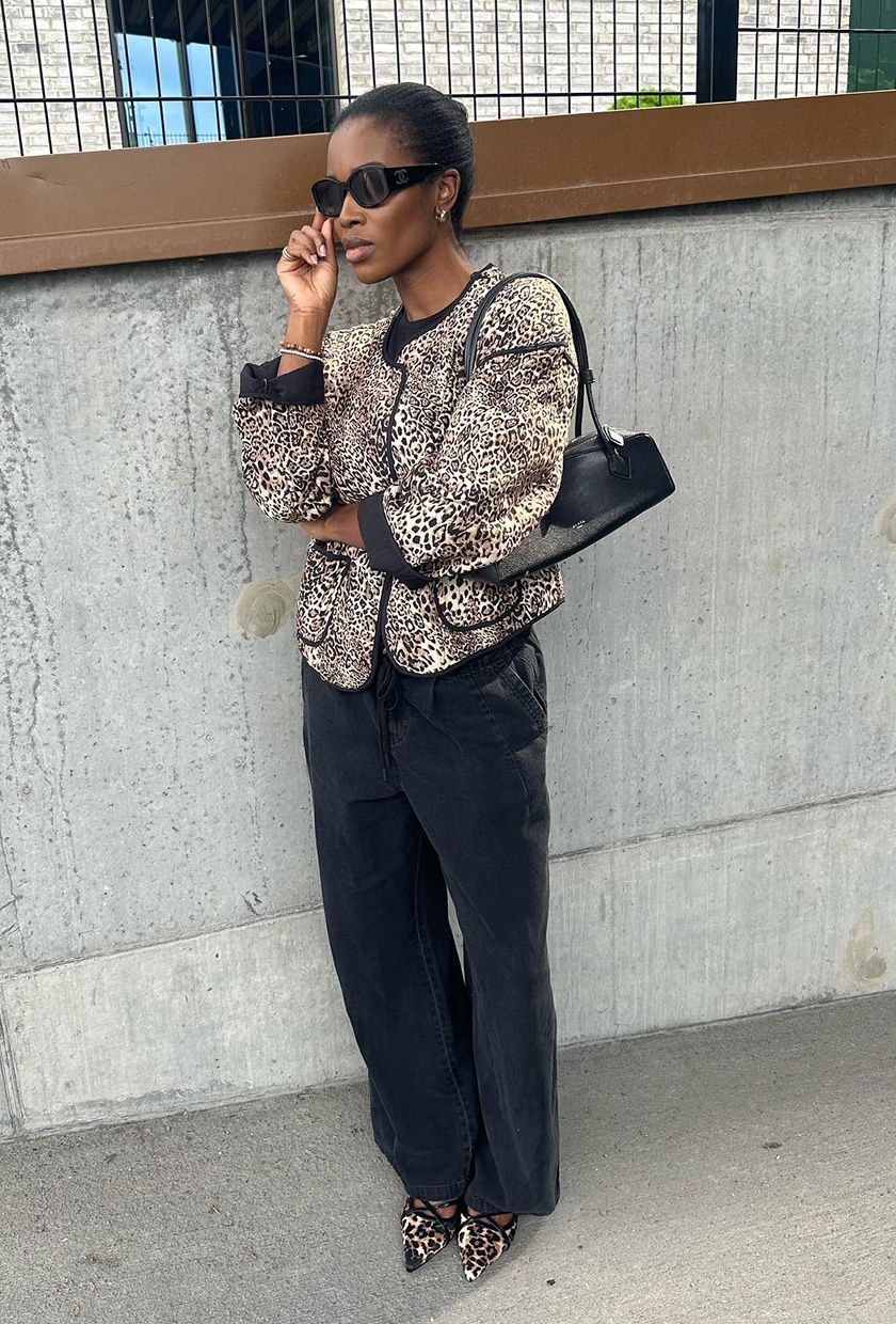Temperament Personality Leopard Print Tie Coat