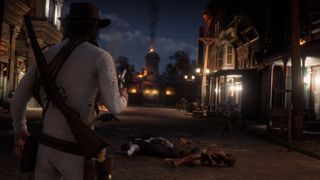 Arthur faces off against some zombies in a Red Dead 2 mod.