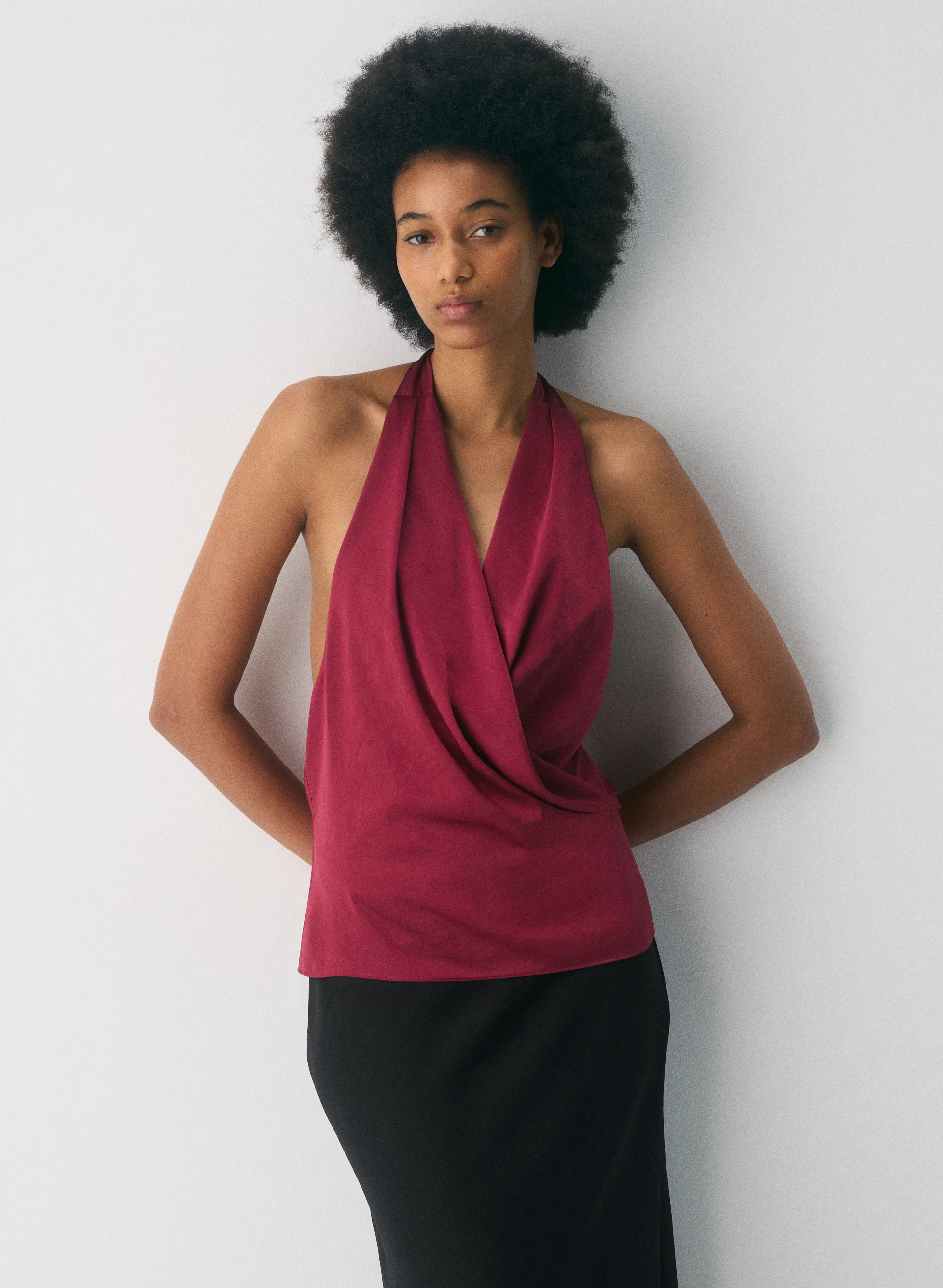 Martini Satin Halter Blouse