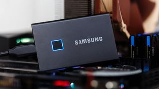 Samsung T7 Touch: Most Conveniently Secure Portable SSD sits inside our test PC