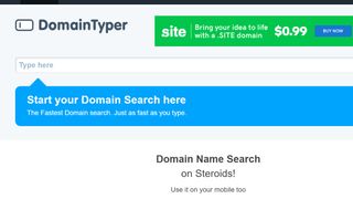 DomainTyper homepage screenshot