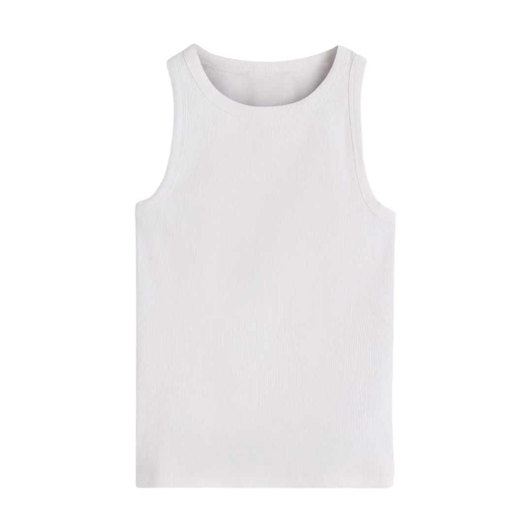 Boden, Ribbed Cotton Vest - White