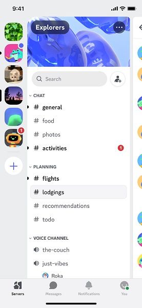 Discord introduces a new four-tab view, beginning with the "Server" tab.