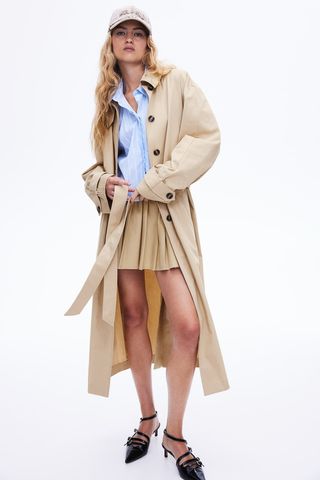 H&M, Single-Breasted Twill Trench Coat