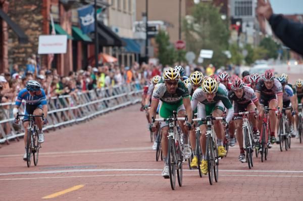 Alex Candelario (Kelly Benefits) brings his team to the front.