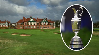 Royal Lytham and St Annes clubhouse and the Claret Jug