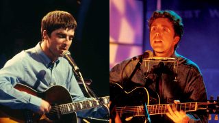 Noel Gallagher and Ian McNabb onstage (composite pic)