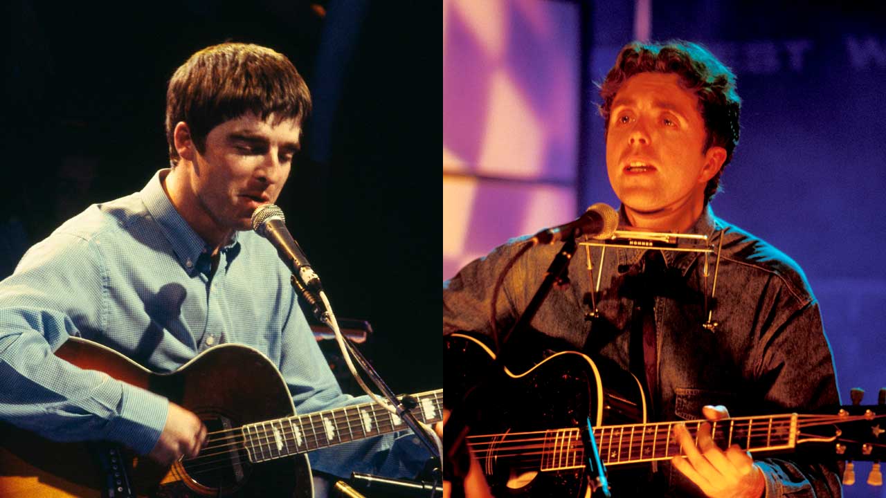 Noel Gallagher and Ian McNabb onstage (composite pic)